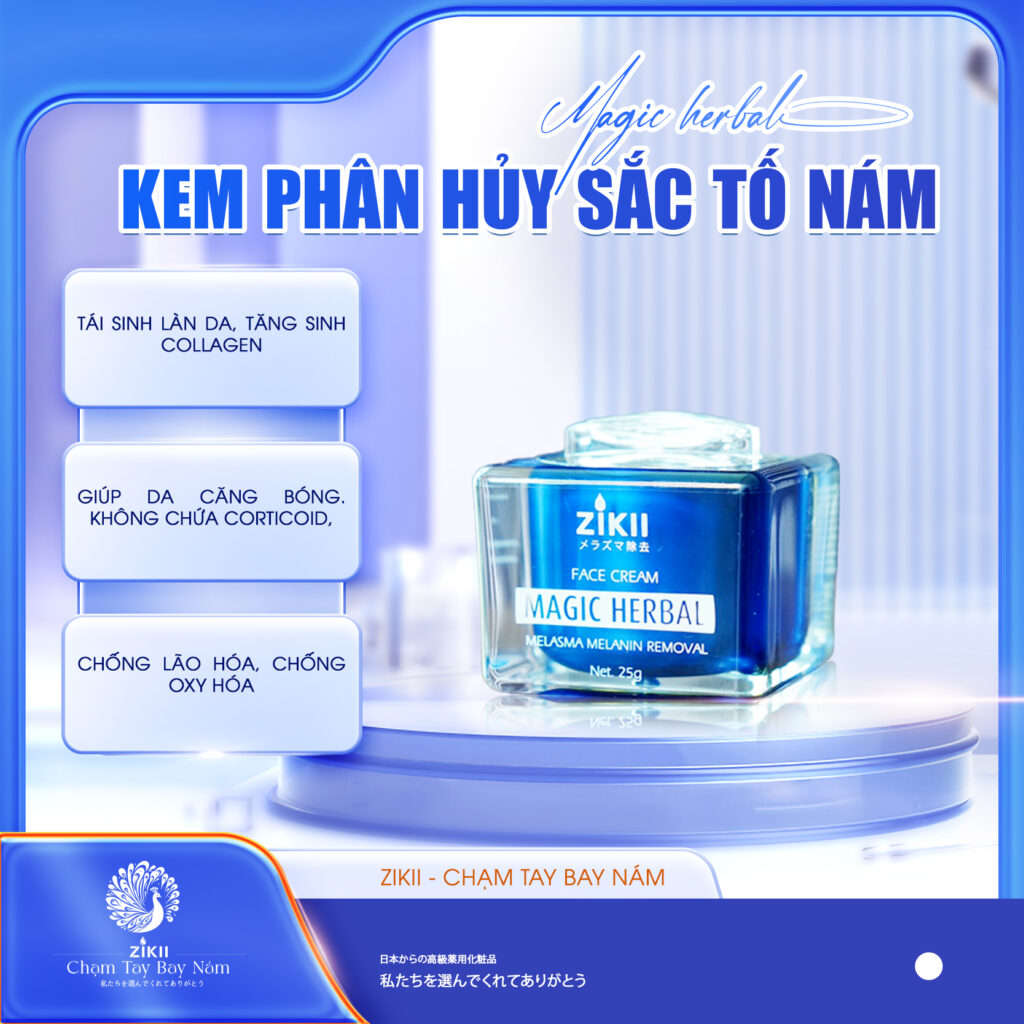 Sử dụng kết hợp viên uống nhả nám Zikii và kem phân huỷ sắc tố nám Zikii shinelab để điều trị nám chân đinh